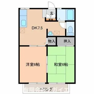 ハイツひろのが丘Ⅰ【102号室】の間取り