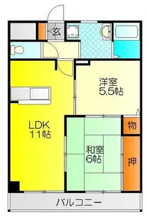 クレッセント山本【6階】の間取り