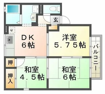 エステート塩屋山手【1階】の間取り
