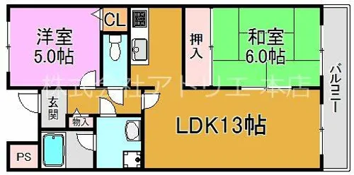 ジュネスチャイム【10階】の間取り