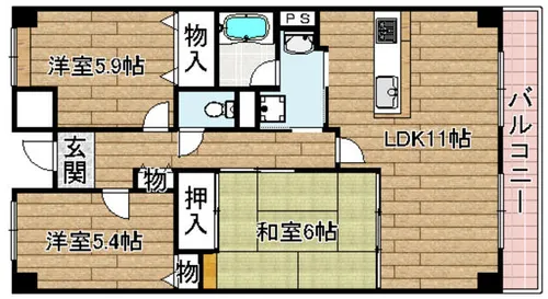 エスクレスト【201号室】の間取り