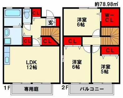 プレミールメゾン B棟【B-1号室】の間取り
