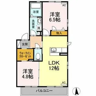クレール メゾン 西棟【2階】の間取り