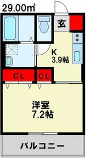ラフィーネS【203号室】の間取り