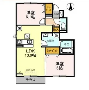 ロイヤルハイツ辻井【1階】の間取り