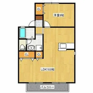 栄林ハイツA棟【2A号室】の間取り