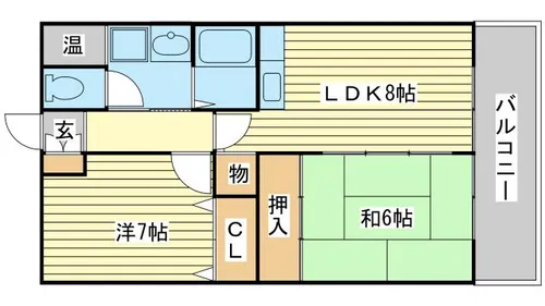 小玉ハイツ【1-B号室】の間取り