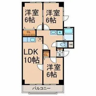 ファミール柴田A・B・C棟【3階】の間取り