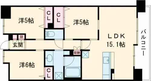 パラドール四条山ノ内ウエストシティ【6階】の間取り