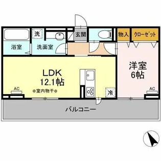 ヒュッゲ大山【2階】の間取り