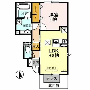 シャトンA棟【1階】の間取り