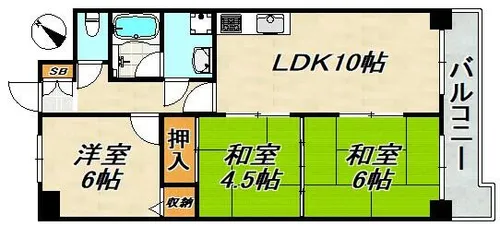 ライオンズマンション神戸明泉寺【4階】の間取り