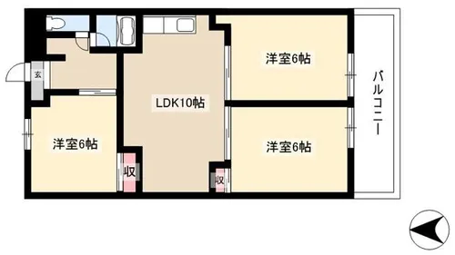 コーニッシュ西中島【702号室】の間取り
