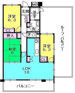 甲子園三番町ハイツ【515号室】の間取り