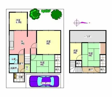 愛知県豊明市阿野町東阿野【一戸建】の間取り