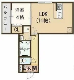 ヴィーブル高井田【2階】の間取り