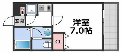ジュネーゼ大阪城南【9階】の間取り