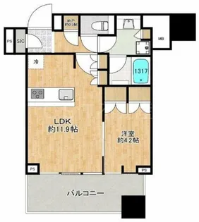 梅田ガーデンレジデンス【19階】の間取り