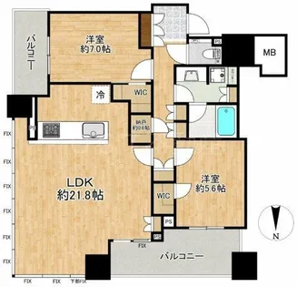 梅田ガーデンレジデンス【37階】の間取り