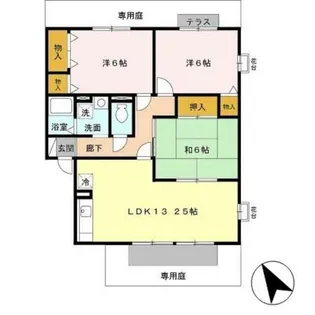 23番館 B【103号室】の間取り