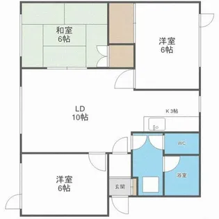 北海道札幌市北区新川二条9丁目【アパート】の間取り