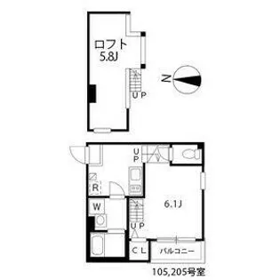 ハーモニーテラス松園【2階】の間取り