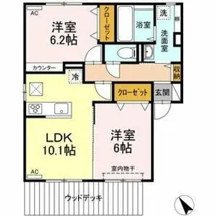 セジュールAMANO【1階】の間取り