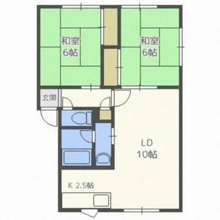 北海道札幌市北区篠路九条1丁目【アパート】の間取り