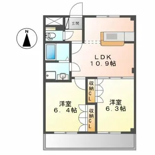 パピヨン【2階】の間取り