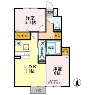 グランディール J【1階】の間取り