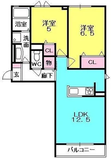 苦楽園COLN【201号室】の間取り