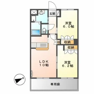 2LDKの間取り画像