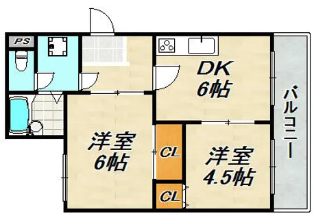 ハイライフ雲雀ヶ丘【4階】の間取り