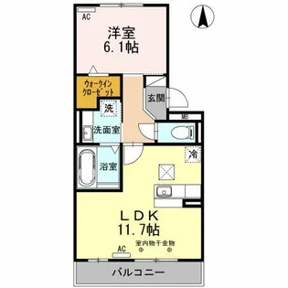 グランドール逢妻【1階】の間取り