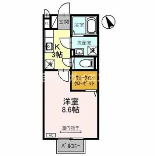 グランモアZ A棟【201号室】の間取り