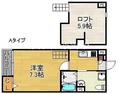 アクセル住之江【2階】の間取り