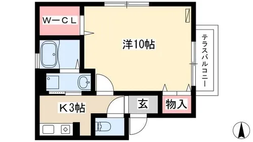 フラッツボナール【1階】の間取り