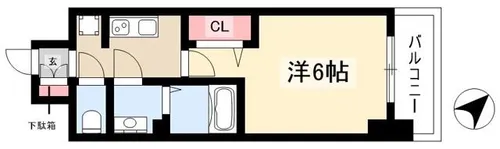 アステリ鶴舞トゥリア【0908号室】の間取り