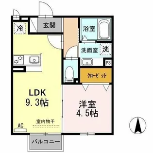 ぱるタウンA【202号室】の間取り