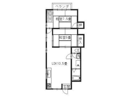 ハウスアドバンス【2号室】の間取り