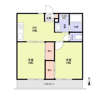エステートピア5ハヤノ3【2階】の間取り