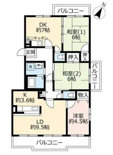 UR鹿の子台北ハイツ【0050201号室】の間取り