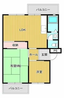 有野台公社【6-406号室】の間取り