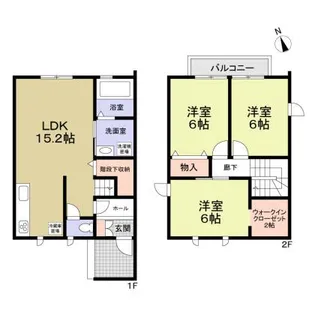 大阪府豊中市二葉町1丁目【テラスハウス】の間取り