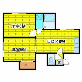 ダイヤフレンド平岡【202号室】の間取り