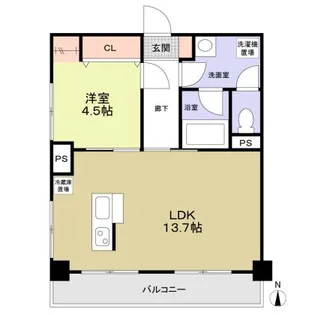 プライム八田【1階】の間取り