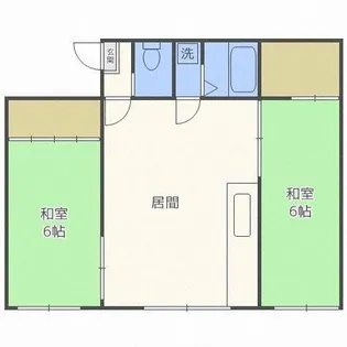 泰伸荘【6号室】の間取り