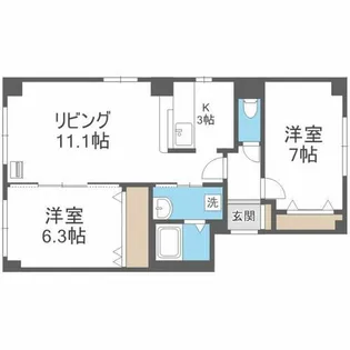 グランディール【202号室】の間取り