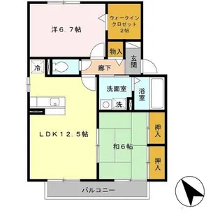 ベルメゾン B【2階】の間取り