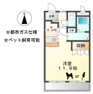 ヴィラ シャドール【302号室】の間取り